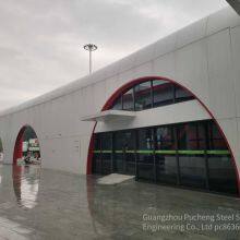 Grid Hot-dip Galvanized Steel Keel Modeling Project, Steel Structure Commercial Square Glass Roof, Aluminum Veneer Curtain Wall, On-site Construction thumbnail-2