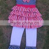 American Girls 4th July Wear Outfits For New Baby Girls Ruffles Short Sets In Fashion Latest Design Girl Summer Sets thumbnail-1