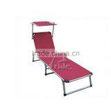 Classic Lounge Furniture Folding Aluminum Back With Chaise Lounge Pool Outdoor Lounge Chair With Canopy thumbnail-3