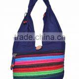 Cotton Fabric Multi Chain Shoulder Bag thumbnail-1