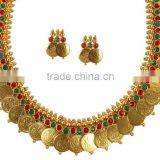 Indian Bollywood Type Gorgeous Ginni Long With Ruby Emerald Stone Necklace Sets thumbnail-2
