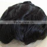 High Quality Brazilian Hair Full Lace Toupee Hair Pieces With Bleached Knots for Men thumbnail-1