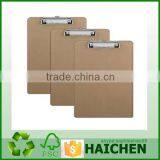 Supply Cheap A4 Wooden Clipboard With Steel Clip With Flat Clip