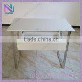 Home Used Modern Desktop Table Metal Frame White Computer Table thumbnail-3