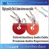 Wholesale - Universal flat 3.5mmcolored auxiliary cable for iPhone 5C (OEM Manufactory)