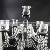 Factory Sale European Style Simple Design Crystal Candelabra Crystal Candleholder & Centerpiece for Wedding Event thumbnail-1