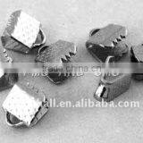 Iron Ribbon Ends, Black, 6x8x5mm, Hole: 2mm(E004Y-B)