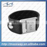 Customized Fashion Gifts Genuine Leather Bracelet With Skull Charm thumbnail-4