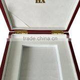 Flip Open Cover Custom Gold Blocking Printing Wooden Box for Gift With Lock thumbnail-5