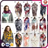 wholesale 19 colors winter tartan scarf women fashion blanket plaid scarves