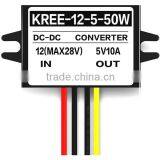 Car Led Display Power Converter DC-DC 24V 18V 15V 12V to 5V 10A Step Down Buck Converter Volt Regulator IP67 Waterproof 50W