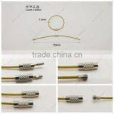 High Quality Yellow Stainless Steel Wire Keychain Cable Key Ring thumbnail-6