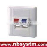 Angled 45 Degree 2 Ports Face Plate, Size:86x86mm
