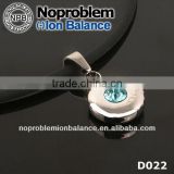 Noproblem D022 silver plate energy power silicone necklace charm round crystal pendant