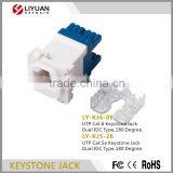 LY-KJ6-09 Network Utp Cat6 Rj45 Wall Panels Keystone Jack