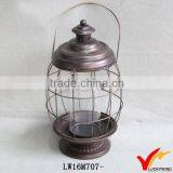 Wire Design Vintage French Small Glass and Metal Lanterns thumbnail-1