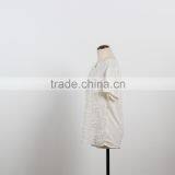 OEM Softextile White Top Shirt Girl Woman Short Sleeves Emibroidery Flower Fashion Plain Shirt thumbnail-4