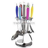 Stainless Steel Handle Colorful Silicone Kitchenwares Cooking Tools Set thumbnail-2