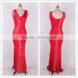 Unique Design Long Style Mature Women Party Wear Red Evening Dress thumbnail-1
