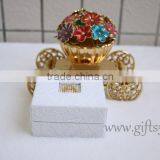 Elegant Lace White Engagement Ring Box With Beaded Name Plate of A thumbnail-3