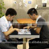 EKAA Dining Room Furniture Type Bend Glass Top Dinning Table in Black