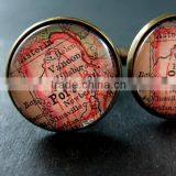 20mm Vintage Antiqued Bronze Portland Old Map Art Collage Glass Cabochon Round Cufflinks Fashion Wedding Cuff Links 6600043 thumbnail-2