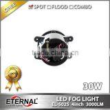 4.5" 30W Universal Harley Motorcycle Auxiliary LED Fog Light Chrome Black Base Spot Driving Lamp thumbnail-6