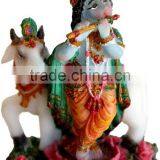 Custom Resin Beautiful Lord Krishna Indian God Idol thumbnail-1