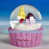 Vivid 3D House, Tree and Birds With Purple Base Snow Globe Diameter 65mm thumbnail-1