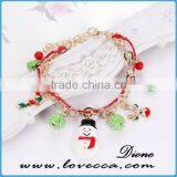 Christmas Snowman Gift Jewelry Bead Charm Bracelets With Christmas Elements thumbnail-1