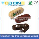 Wood Rotating 2.0 Usb Flash Drive , Wholesale Bamboo Usb Flash Drive for Promotion thumbnail-2