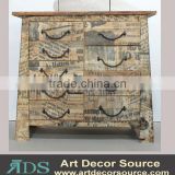 modern and antique wooden cabinet with many drawers