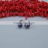 AAA 7-8mm Raindrop Freshwater Pearl Earrings With Silver Clasp thumbnail-2