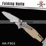 G10 Handle Tactical Survival Folding Pocket Knife Stonewashed Blade thumbnail-1