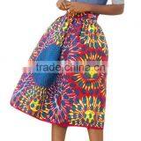 Women's African Print High Waist A-Line Pleated Midi Skirt thumbnail-2