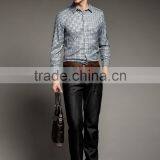 New Design Small Checked Blends Cotton Men Shirt SL0071 thumbnail-4