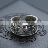 Personalized Cool Punk Jewelry Adjustbale Sterling Silver Flower Ring for Man thumbnail-2