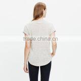 Deep v Neck Modern Linen Bikelane Ladies Plain T-shirt Dresses thumbnail-3