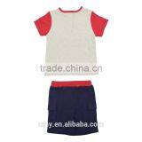 Summer Kid Boy Fashion Clothes Sets Applique T-shirt And Pant Outfit thumbnail-5