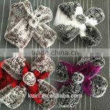 100% Real Fur Scarves Women High Quality Natural Rex Rabbit Fur Scarf With Sliver Fox Fur Wraps Female thumbnail-2