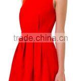 2016 Fashion Women Sexy Back-Open Short Dresses, Solid Ladies Summer Party Vestidoes Red Above Knee Design Mini Dress thumbnail-3