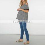 Wholesale Maternity Clothes With Monochrome Gingham Top Loose And Comfortable thumbnail-3