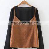 Runwaylover EY2358B Ladies 2017 Ladies Two Piece Suits , Women Fashion Blouse And Vests thumbnail-6