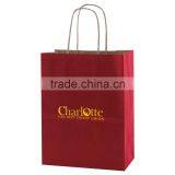 USA Made Solid Tinted Kraft Shopping Bag - Made of Recycled Kraft, Dimensions Are 8" x 4.75" x 10.5" and Comes With Your Logo. thumbnail-2