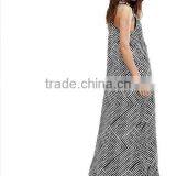 Latest Summer Sexy Women Beach Long Dress Striped Satin Casual Fashion V-neck Beach Wear Dress thumbnail-3