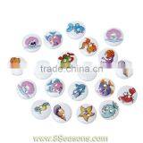 Wood Painting Sewing Buttons Scrapbooking Round 2 Holes Mixed Undersea World Pattern Print 15mm Dia,200PCs,Bulk thumbnail-1