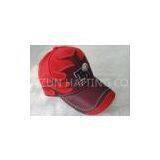 Fashion 100% Cotton Red Sports Baseball Cap, Custom Embroidered Youth Baseball Caps With Metal Buckl