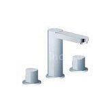 Chrome Plated Dual Rotation Handle Basin Three Hole Tap Faucets Deck Mounted