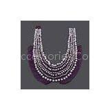 Purple Applique Fabric Bead Collar 22cm x 25cm for Decorative femal dress