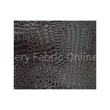 Eco - friendly PVC Black faux crocodile / Alligator fabric For Handbags